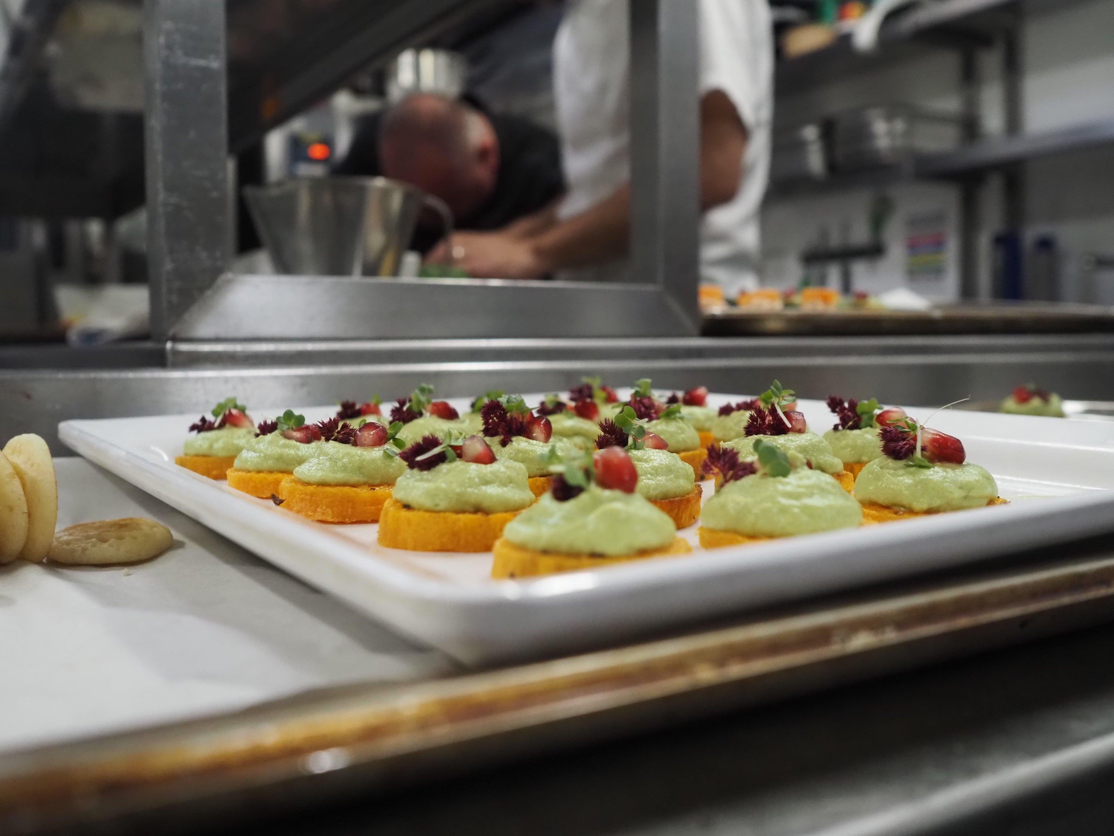 A tray of hand-finished canapés from City Canapé Company