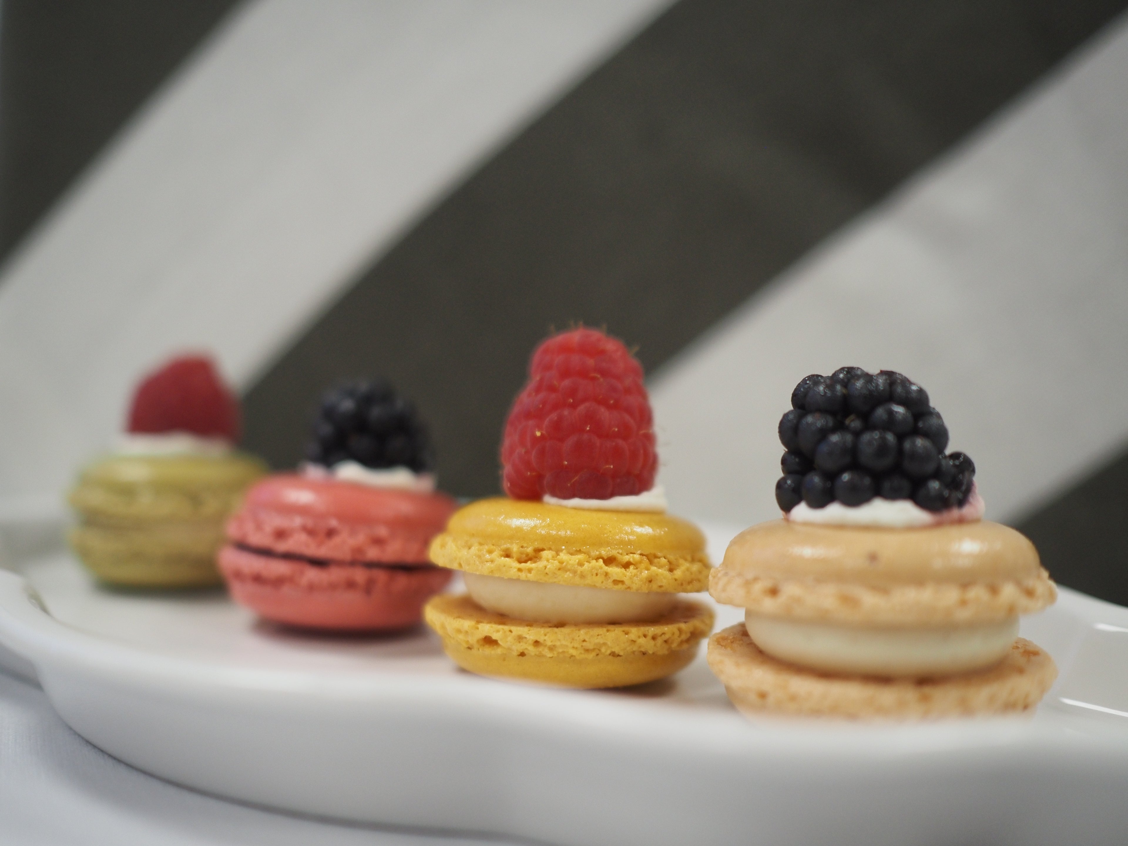 Variety of Macaroon's with Berry's