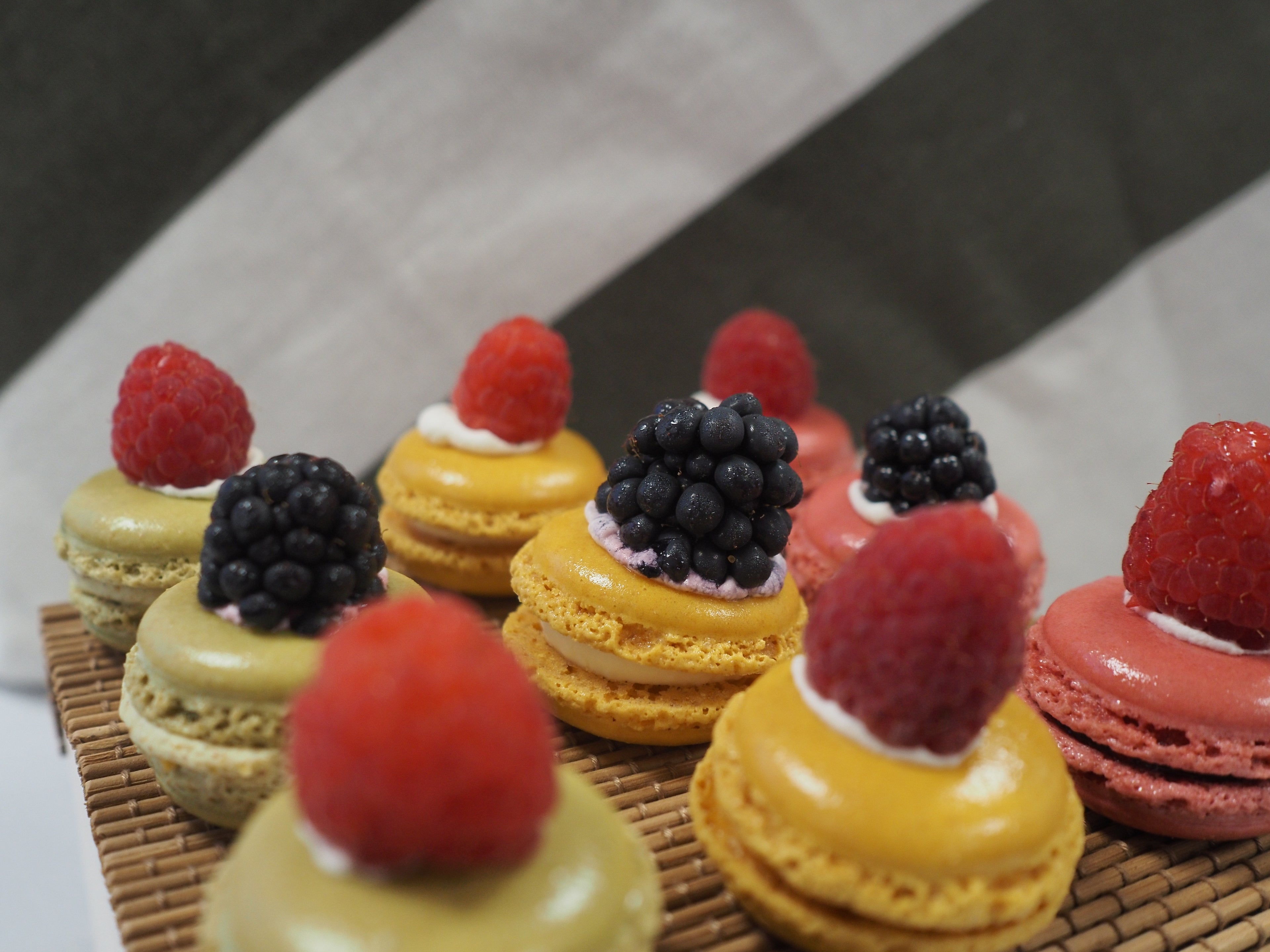 Variety of Macaroon's with Berry's