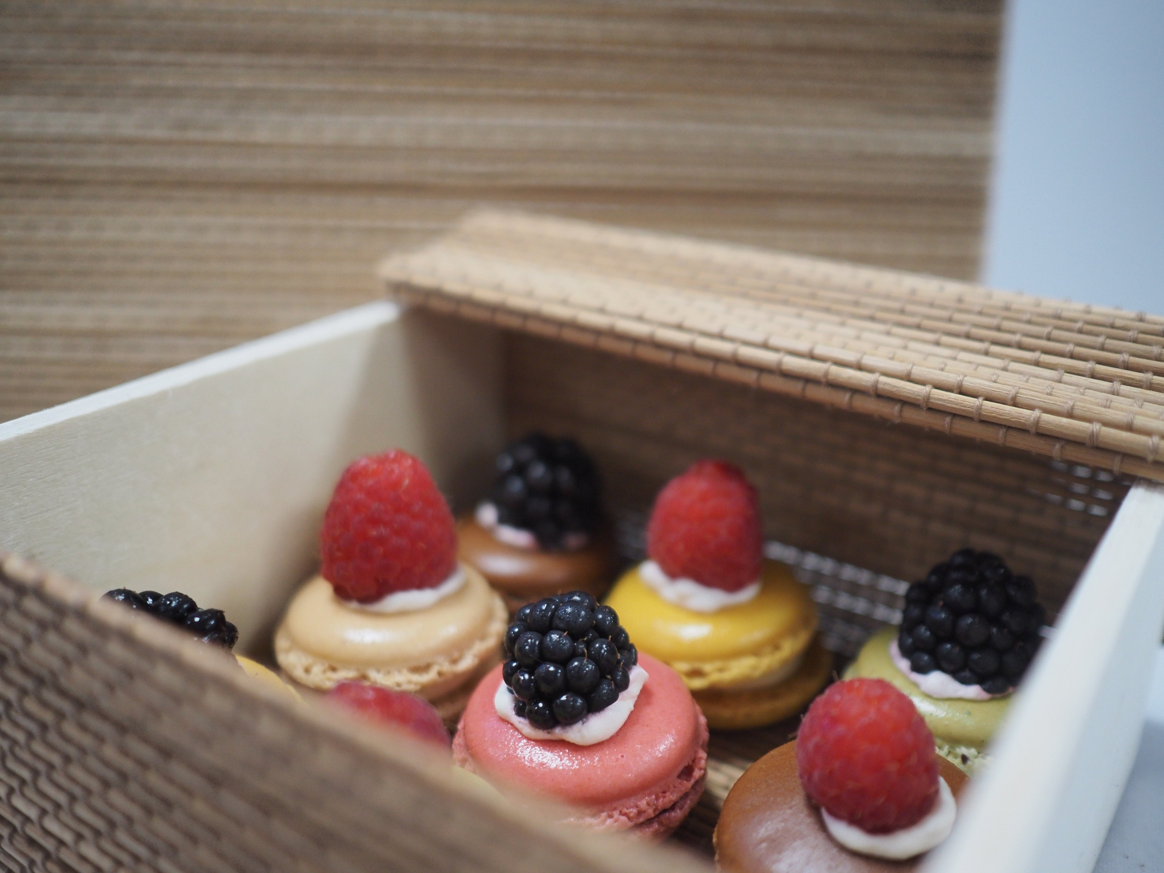 Variety of Macaroon's with Berry's