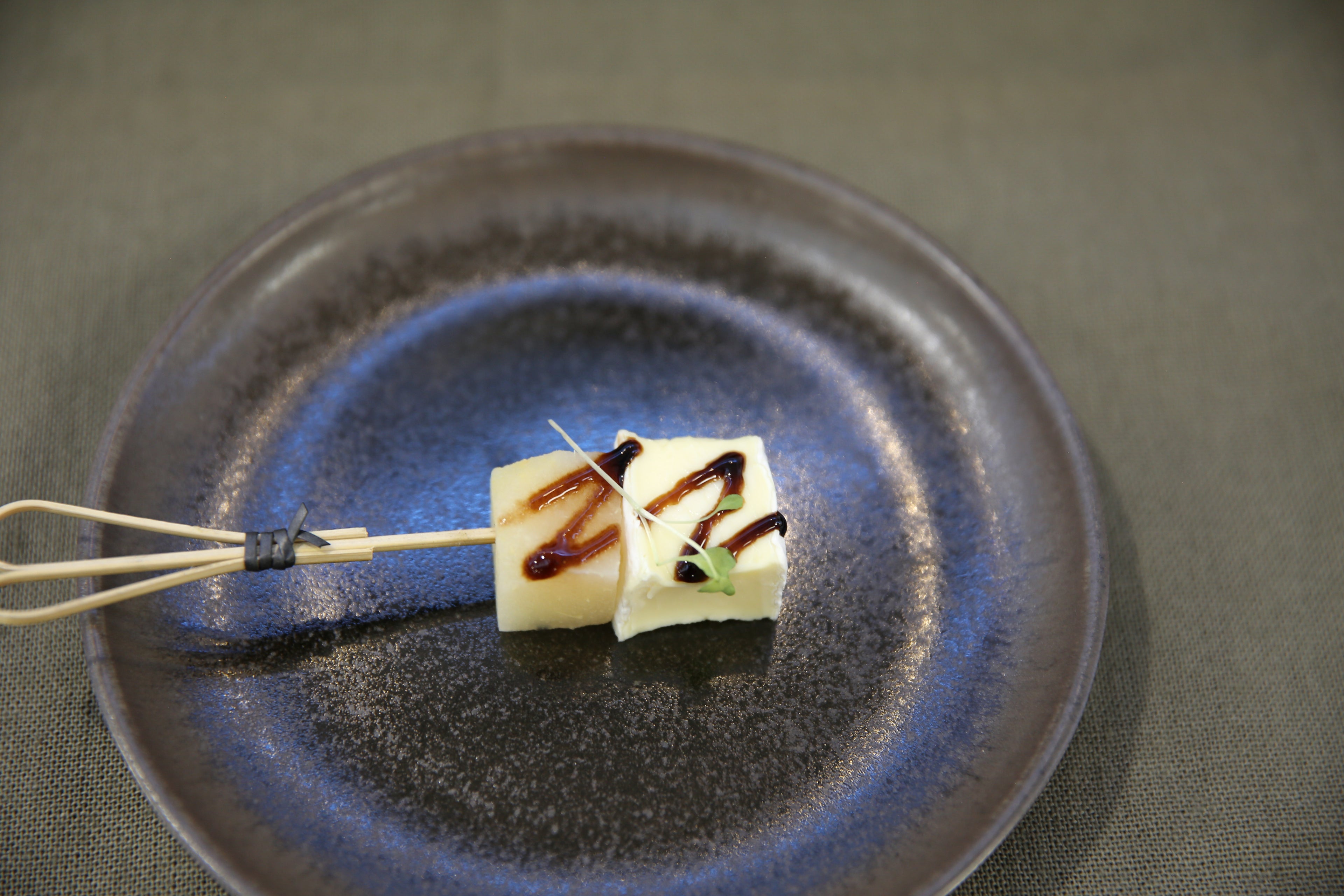 Pear, Rocket and Brie Skewer